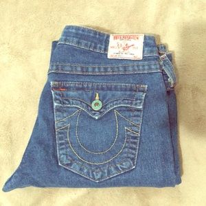 True Religion dark wash bootcut/flare bottom jean